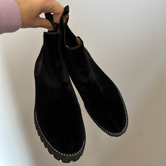 VELVET Spanish Boots Leather Chelsea Black us 8 bootie - Picture 3 of 5